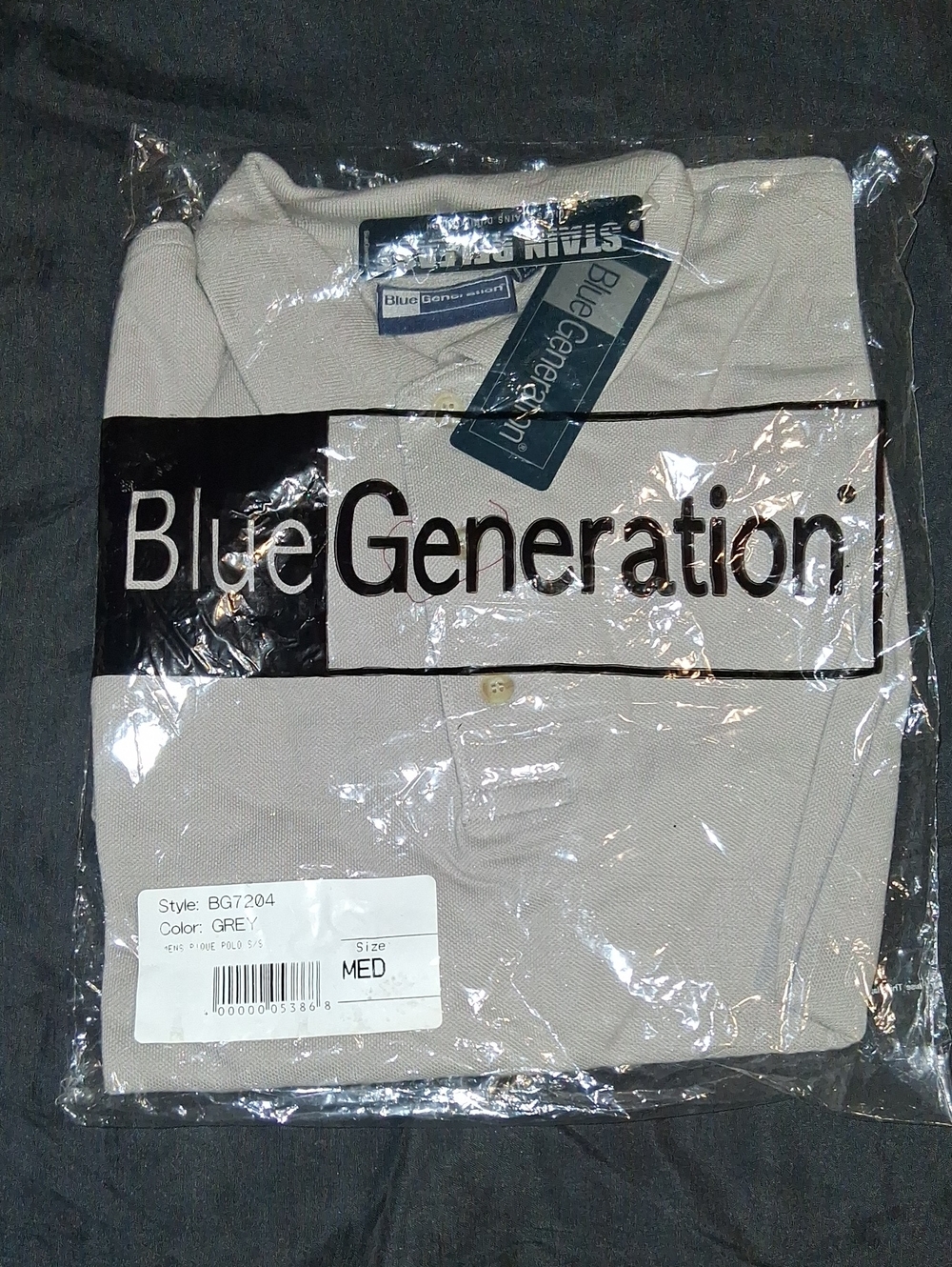 Blue Generation,Grey,S/S,Polo Shirt.Size Medium.NWT